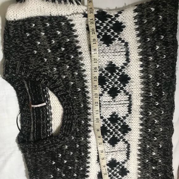 Free People Womens fair isle knit sweater M winter chunky cozy - Picture 5 of 6